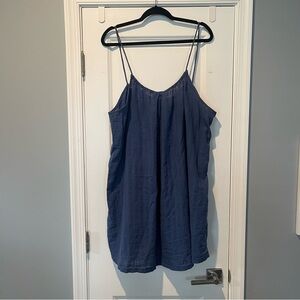 Old Navy Cotton Slip Dress XXL Tall Spaghetti Straps Blue